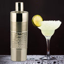 Stainless Steel Cocktail Shaker with Strainer - Tall Hammered, 500 ml