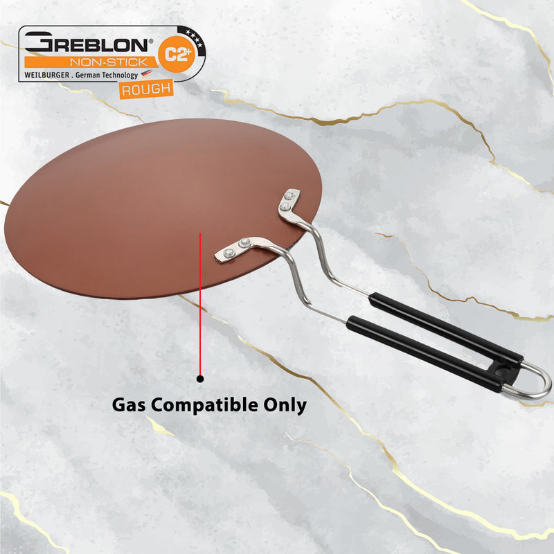 GREBLON Non Stick Roti Tawa (Gas Stove Compatible Only) - Copper, 26cm