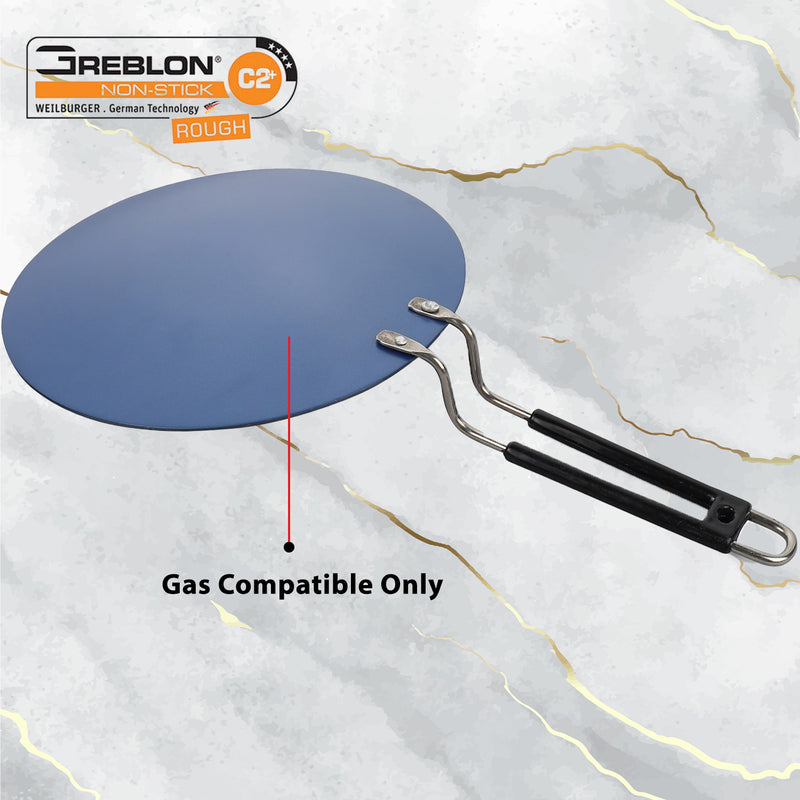 GREBLON Non Stick Roti Tawa (Gas Stove Compatible Only) - Blue, 26cm