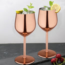 Stainless Steel Wine Goblet/Glasses Copper - Set of 2, 375 ml