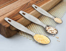 Stainless Steel - Oval Shaped Measuring Spoon - Matt Finish (Set of 4)