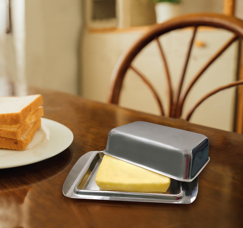 Stainless Steel - Classic Butter Dish with Lid, Covered Butter Holder