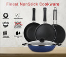 GREBLON Non Stick Cookware - Set of 5 Piece (Gas Stove Compatible Only) - Blue (Free Tadka Pan)
