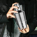 Cocktail Shaker with Built-in Bartender Strainer & Peg Measurer - Half Hammered, 500 ml