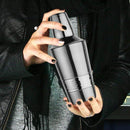 Stainless Steel Cocktail Shaker with Strainer - Hammered Band, 500 ml